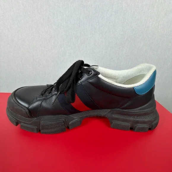 Gucci Men's Black Sneakers with Red and Blue Accents - Picture 7 of 13